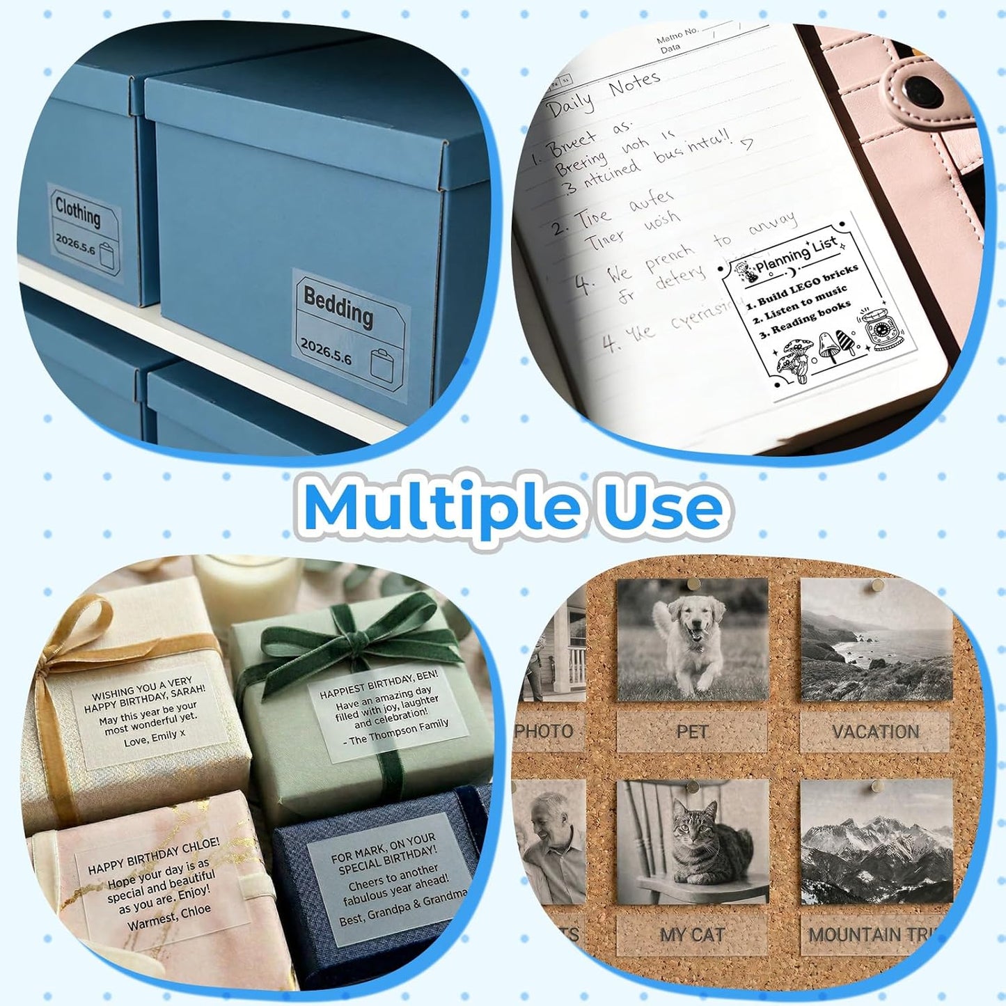 Semi-Transparent Sticker Thermal Paper, Self-Adhesive for for  M02/M02 Pro/M02S/M03 Mini Pocket Printer，50Mm X 2.5M, Diameter 30Mm, 3 Rolls