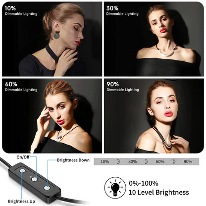 LED Video Light Kit 2 Pack Dimmable Remote Control Photography Lights with Tripods 10 Brightness Levels and 9 Color Filters USB Powered for Youtube Tiktok
